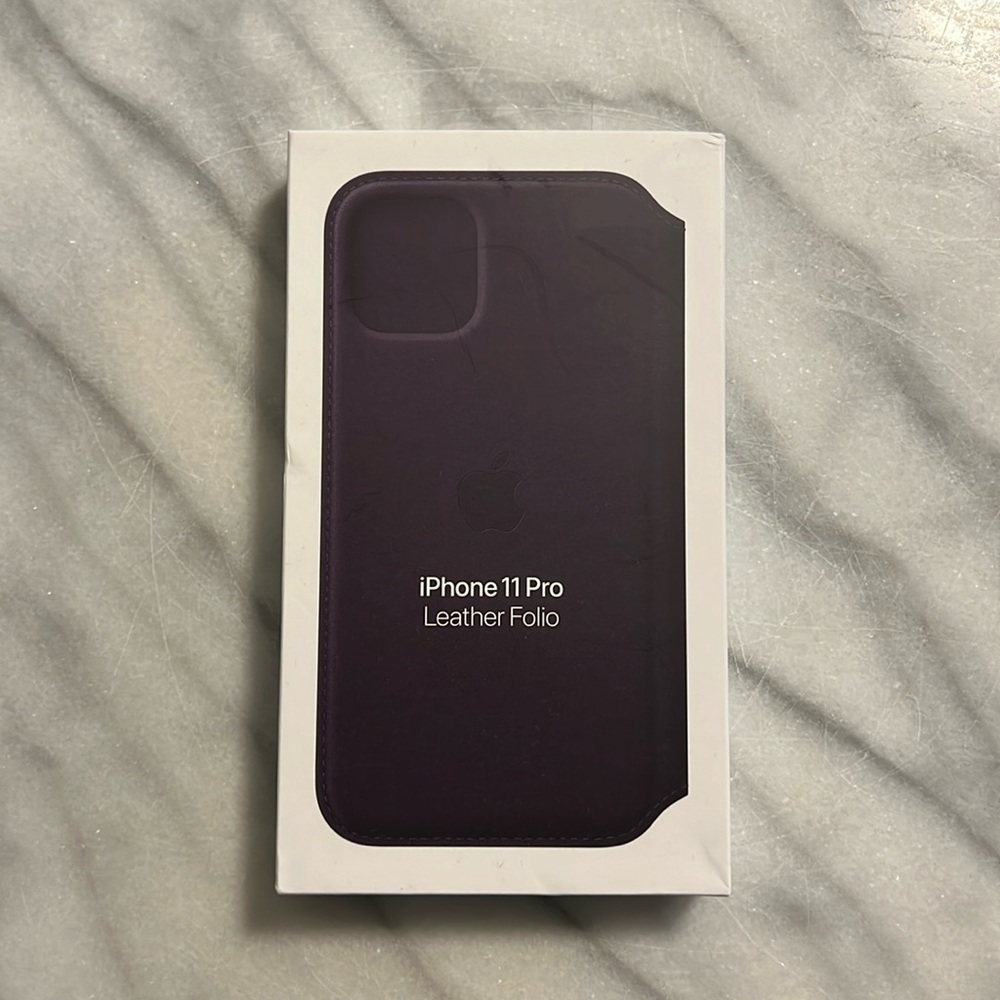 iPhone 11 Pro Leather Folio Augergine (Brand New)